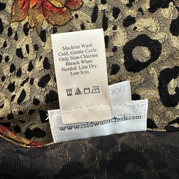 Coldwater‎ Creek Blouse Womens XXL  Animal Print Floral Tropical Vintage Stretch - Picture 5 of 5
